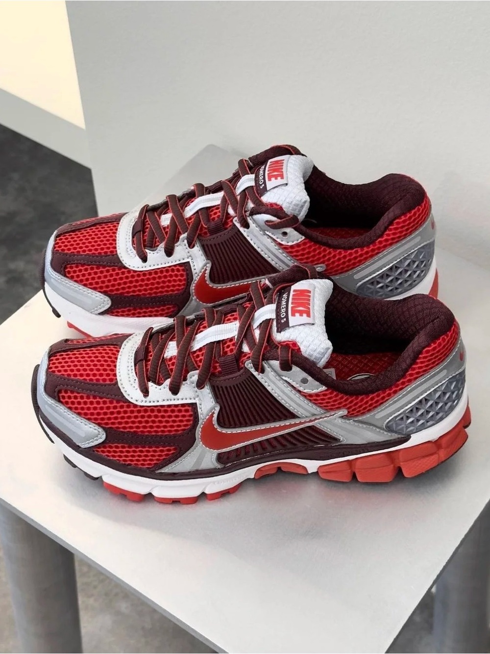 Nike Red, Silver and Burgundy Athletic Sneakers